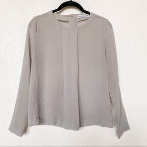 Rodebjer Sheer Pleat Front Button Back Blouse Size Small
